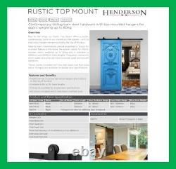 PC Henderson Rustic Top Mount 80kg Single Straight Sliding Door Kit 2m & 3m